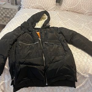 Sam Edelman puffer coat mid length. Looks like Amazon’s Orolay coat
